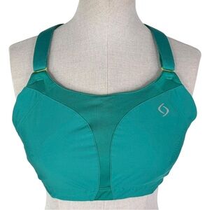 Moving Comfort Endurance Racer Sports Bra sz 38C * Racerback Jade Green Running